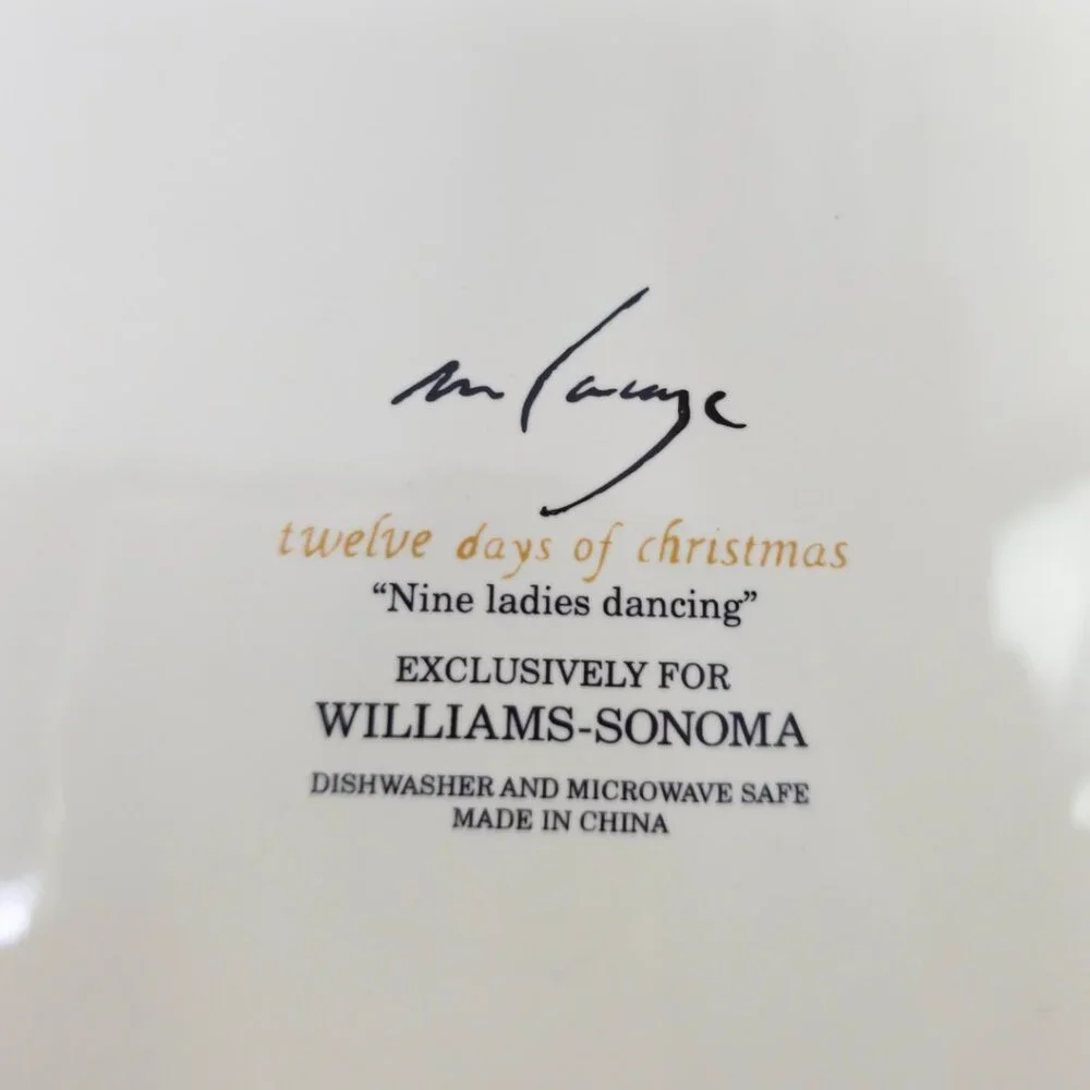 Williams Sonoma 12 Day's of Christmas Salad Plate - Nine Ladies Dancing